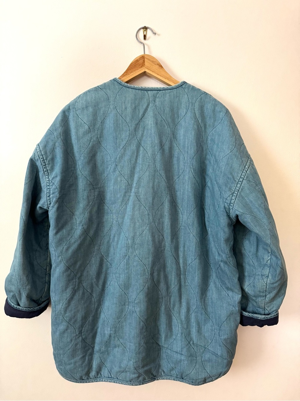 Sezane Farel Blue Quilted Jacket - Size EU 36 - Picture 3 of 7